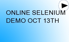 ONLINE SELENIUM DEMO OCT 13TH